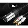 1 Xlr Male to 2 Rca Male Plug Stereo Audio Cable Connector (1.5m)