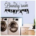 2x "laundry Room" Laundry Room Decoration Carved Wall Stickers Black