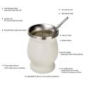 Double-wall Stainless Yerba Mate Gourd Tea Cup Set Coffee Water White