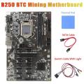 B250 Btc Mining Motherboard+thermal Pad+switch Cable for Miner