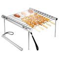 Stainless Steel Charcoal Barbeque Grill for Picnic Backyards Survival