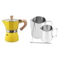 2 Pack Stainless Steel Espresso Pitchers with Measurement (12oz&20oz)