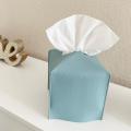 2pcs Tissue Box Pu Leather Tissue Box Holder, for Bath Vanity (blue)