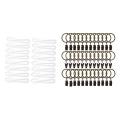 Plastic Window Curtain Hooks 16 Pcs White