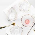 Japanese Style Creative Gilt Glass Cherry Blossom Plate Salad Bowl C