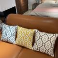 Cute Geometric Embroidery Pillow Case with 45x45cm-yellow