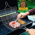 Bbq Fish Grill Basket for Outdoor Grill, Stainless Steel with Handle