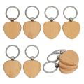 Blank Wooden Keychain Wooden (heart, 20 Pack)