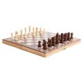 3 In 1 Wooden Chess Set for Kids Adults Travel Folding Chess Game