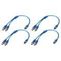 4x Rca Phono Y Splitter Lead Adapter Cable 1 Male to 2 Female 30cm