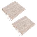 Elegant Cream Crochet Lace Macrame Table Runner with Tassels