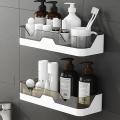 2-piece Set Of Non-drilled Shower Rack Wall-mounted Shower Black