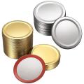 80pieces Regular Mouth Jar Lids Split-type Lids 70mm,gold+silver