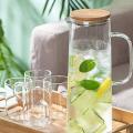 1.7l Glass Water Pitcher with Handle Lid Tea Pitcher Water Juice Jug