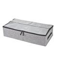 Under Bed Storage Bins with Clear Lid, 2-way Zippers, Grey