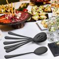 Stainless Steel Buffet Catering Party Spoons and Forks Set Black