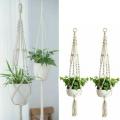 2 Pcs Indoor Hanging Planter Basket Jute Rope Braided Boho Home Decor