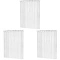 3pcs 180x180cm Peva Shower Curtain Transparent White with Hooks