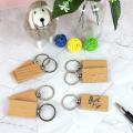 Rectangle Heart Round Ellipse Carving Key Ring Wood Key Chain Ring