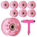 8 Pack 32x58mm,82a Quad Roller Skate Wheels with Bearing,pink
