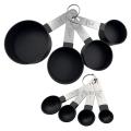 8-piece Measuring Cups and Spoons Tools for Liquids and Solids,black