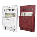 Wooden Mail Box Letter Rack Wall Mounted Sorter Storage Box (white)