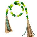 St. Patrick's Day Wood Beads Garland with Tassel, Home Decoration