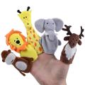 5pcs Finger Puppets Biological Animal Puppet Plush Toys Child A