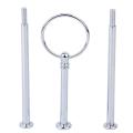 3-tier Round Ring Cake Cupcake Plate Stand Display Holder Handle Fittings (silver)