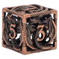 7pcs Mini Hollow Metal Dice Set for Role Playing Game,red Copper