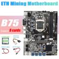 B75 Eth Miner Motherboard 8xpcie to Usb+i3 2120 Cpu+switch Cable