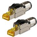 2pcs Cat8 Industrial Ethernet Connector Rj45 Shielded Field Plug Tool