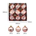 9pcs Christmas Balls Christmas Tree Decor Hanging for Home(rose Gold)