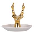 Ceramic Deer Head Jewelry Display Holders Tray Ring Bracelet Storage