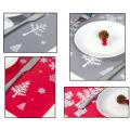 12pcs/set Merry Christmas Placemat Christmas Coaster Red