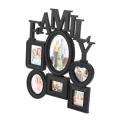 2x Family Photo Frame Wall Hanging 6 Multi-sized 30x37cm - Black