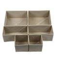 6pcs Foldable Underwear Storage Box Divider No Woven Fabric Khaki