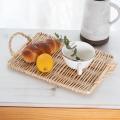 Handwoven Rattan Fruit Tray Storage Tray Wooden Round Basket-round