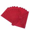 50pcs/set Carved Butterflies Invitation Card for Wedding: Red