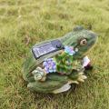 Frog Gnome Garden Statue with Light, Sculpture for Outdoor Decor