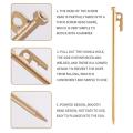 4pcs Outdoor Tent Stainless Steel Ground Nails Golden Nails, 25cm
