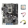 B75 Eth Mining Motherboard+cpu+6pin to Dual 8pin Cable+sata Cable