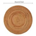 2 Pack Handwoven Rattan Placemats,wicker Table Mats, for Dinner Table