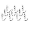 10pc Wall Hooks Iron Garage Hook Hat for Bath Kitchen Garage (silver)