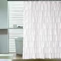 Ruffle Shower Curtain Decor Soft Polyester, White,71 Inch X 71 Inch