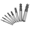 8pcs 2-12mm Carbide End Mill 4 Flutes Milling Cutter Tool Kit Carbide