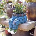 Denim Clothes Pants Resin Flower Pots Creative Jeans Planter Garden,b