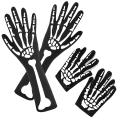 2 Pairs Halloween Skeleton Gloves with Skeleton Arm Sleeve Gloves