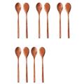 10 Pieces Wood Soup Spoons for Eating Mixing Stirring, Long Handle