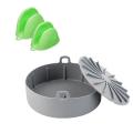 Silicone Pot for Airfryer Reusable Air Fryer Accessories Baking Gray